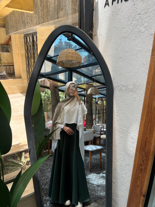 green cloche skirt