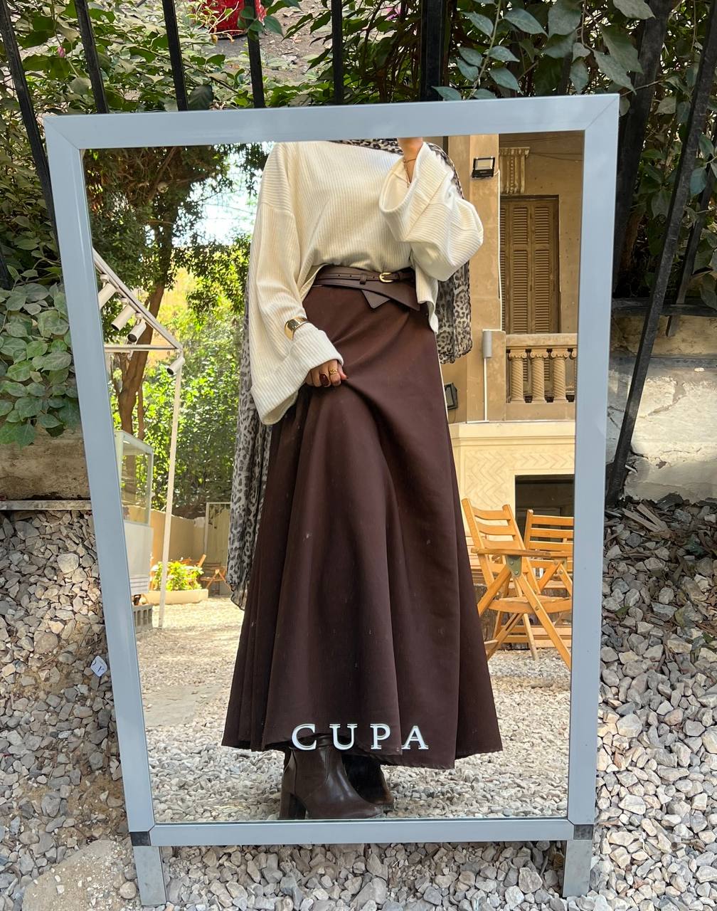 Brown cloche skirt