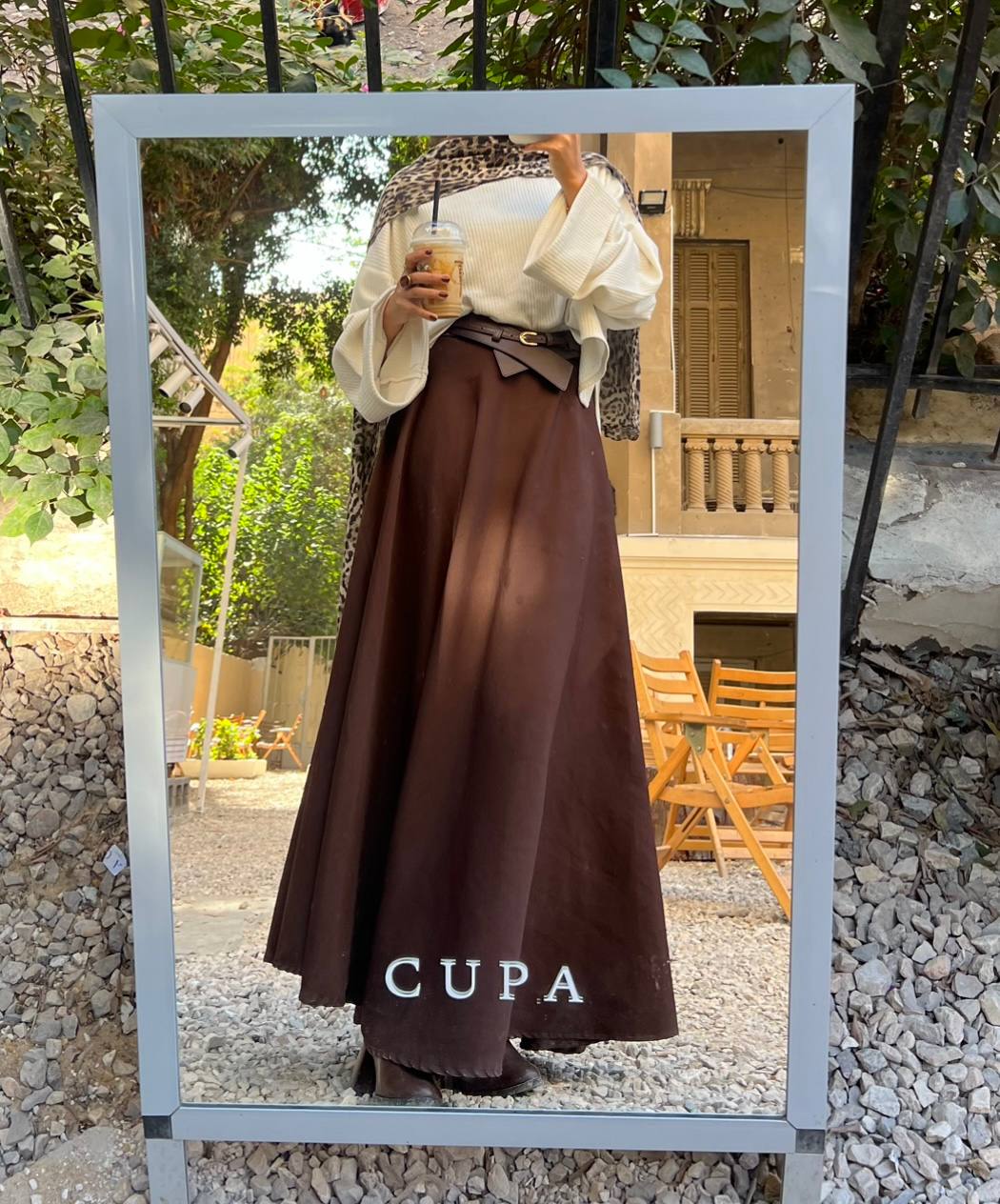 Brown cloche skirt