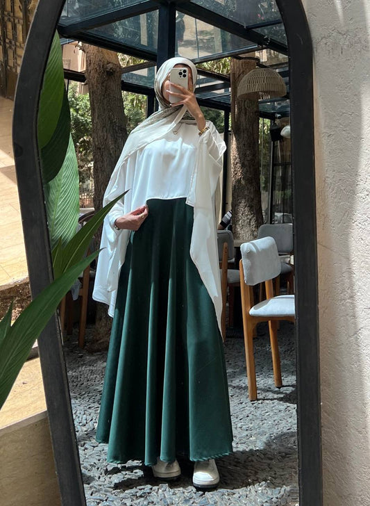 green cloche skirt