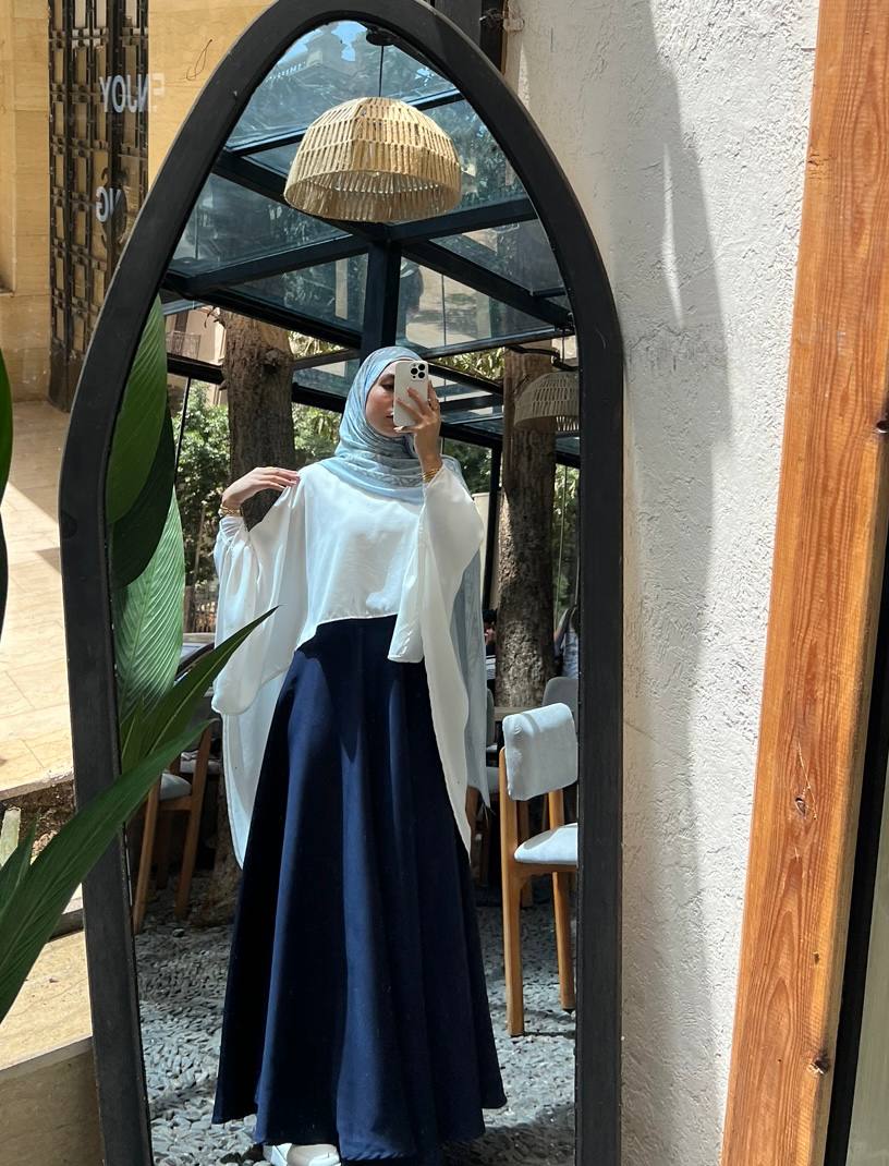navy cloche skirt
