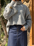 Gray knitted sweater