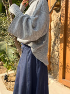 Gray knitted sweater